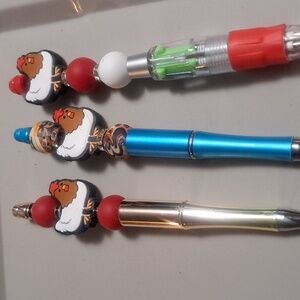 Chicken Bead pens. Animal, red and white